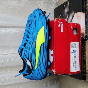 NIB Blue & Yellow Puma Unisex-Child Rapido Iii Fg/Ag Jr Football Shoe Sz7